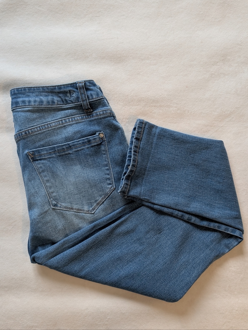 Kensie High Rise Distressed Skinny Light Wash Denim Jeans Size 6